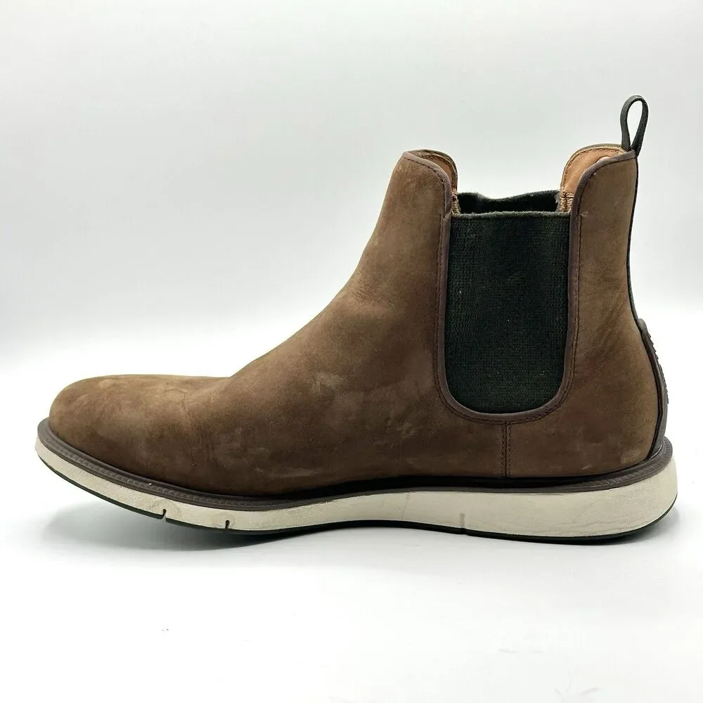 SWIMS Chelsea Boots Mens 11 Brown Suede Waterproof Slip On Ankle Shoes EU 44